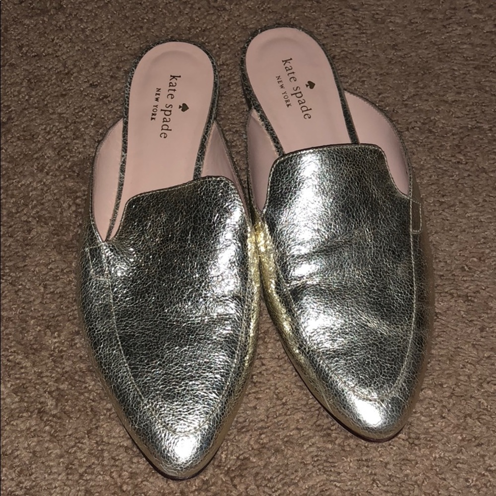 Gold Kate Spade slip on flats